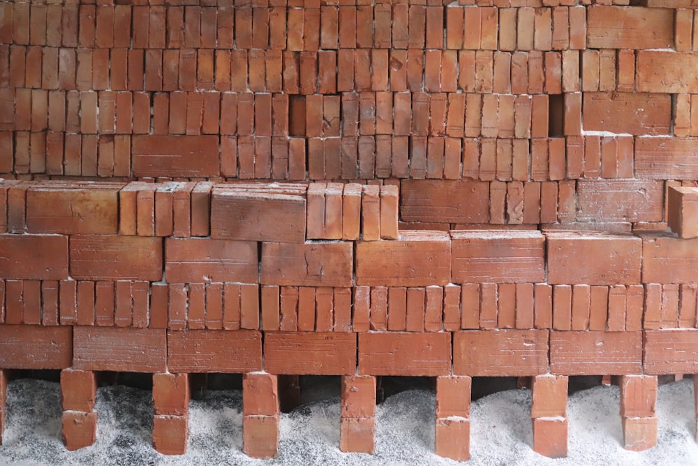 a pile of bricks sitting next to each other