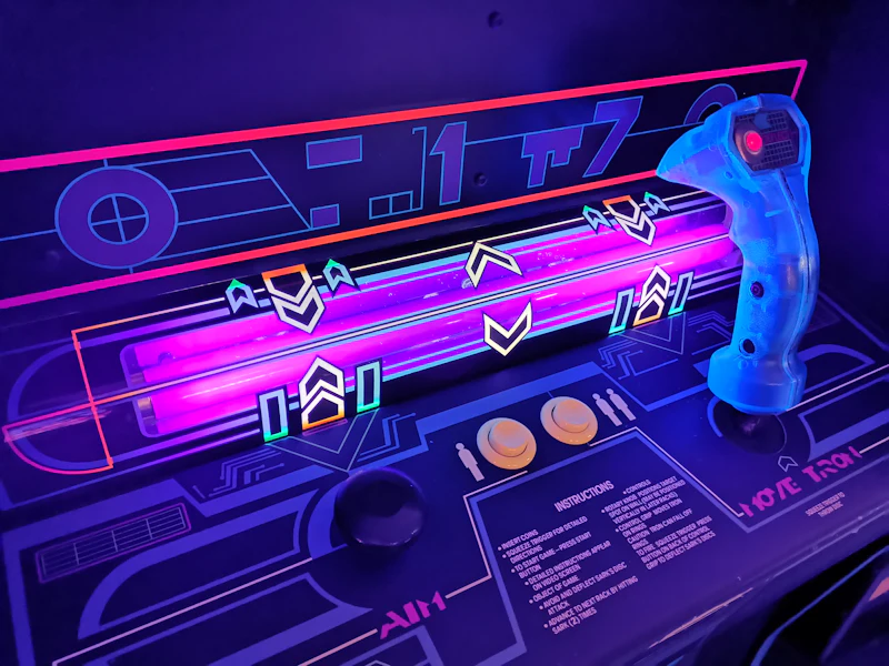 90s arcade with neon lights