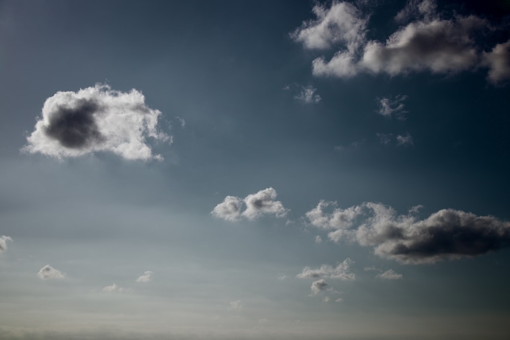 a plane flying in the sky with a lot of clouds