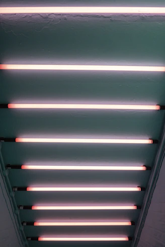 a ceiling that has a bunch of lights on it