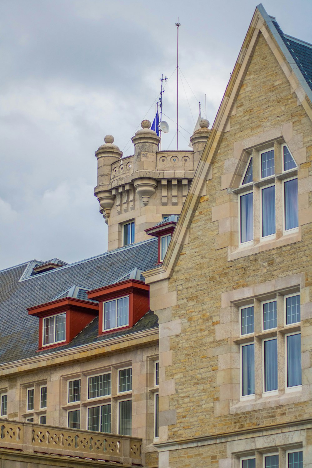 a building with a clock on the front of it