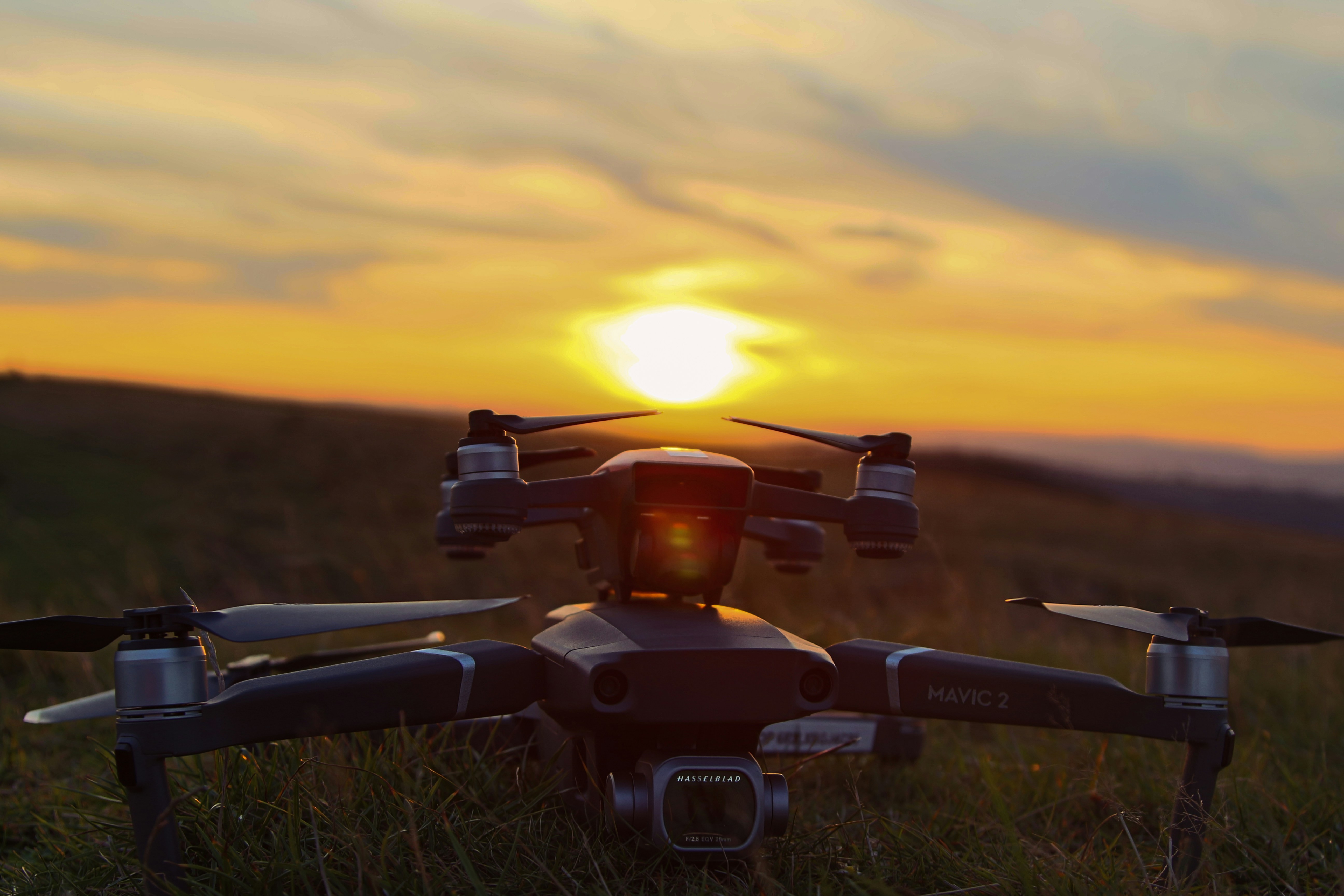 drone sunset
