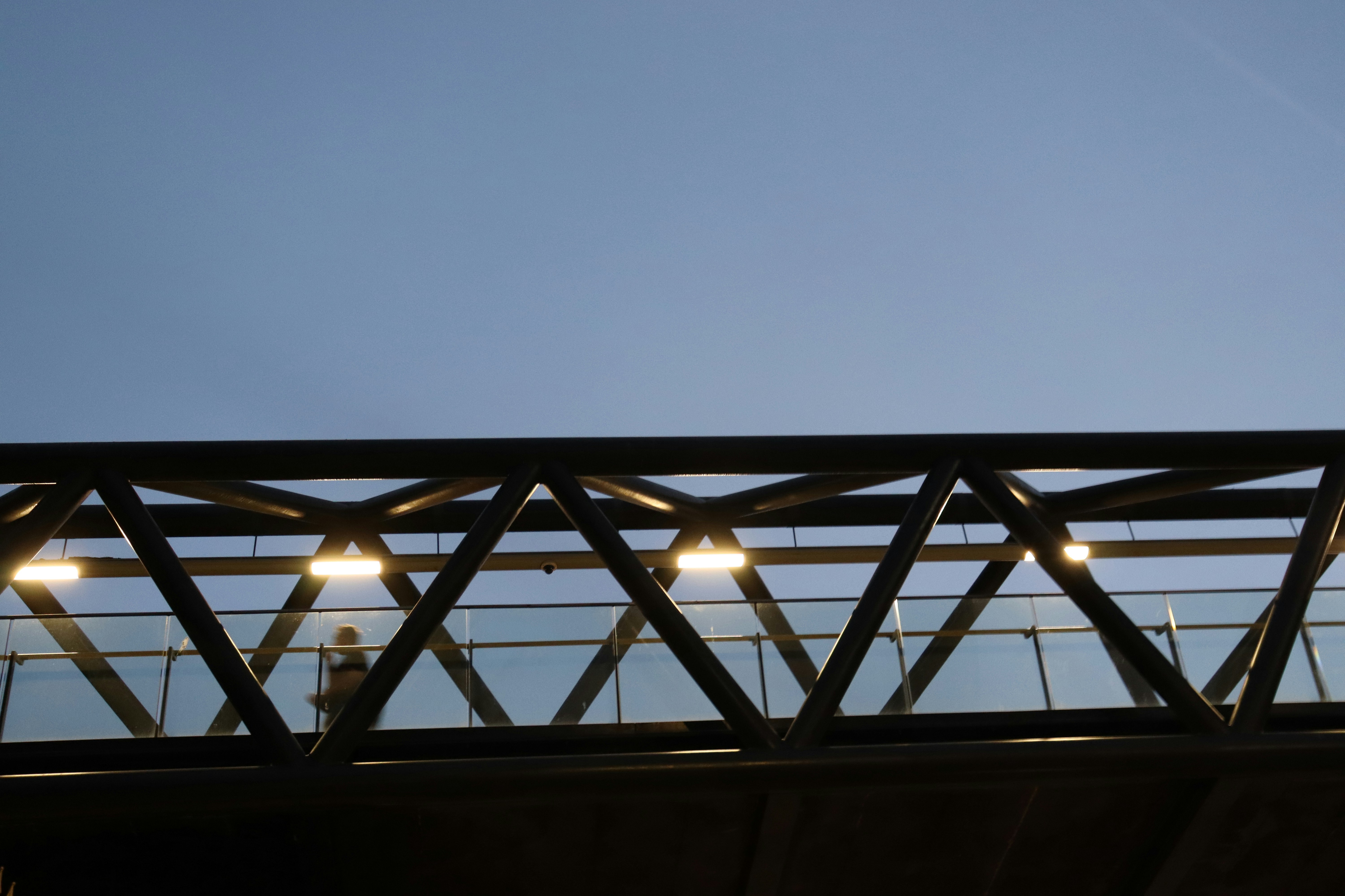 a bridge that has lights on the side of it, Bye then.