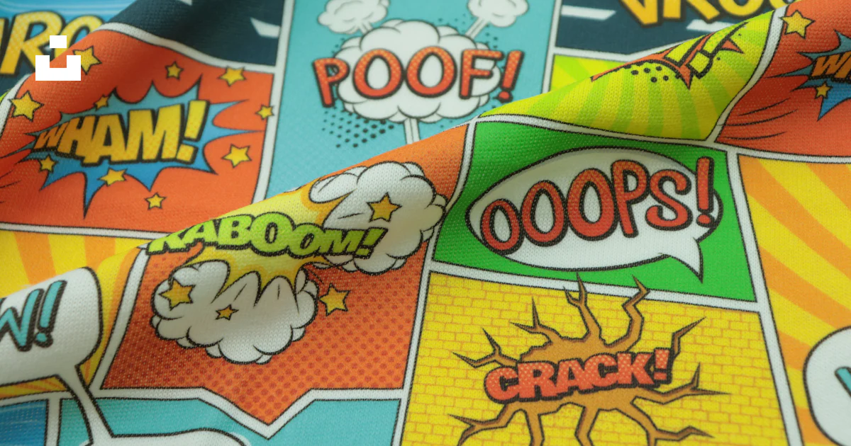 A close up of a comic book fabric photo – Free Textile Image on Unsplash
