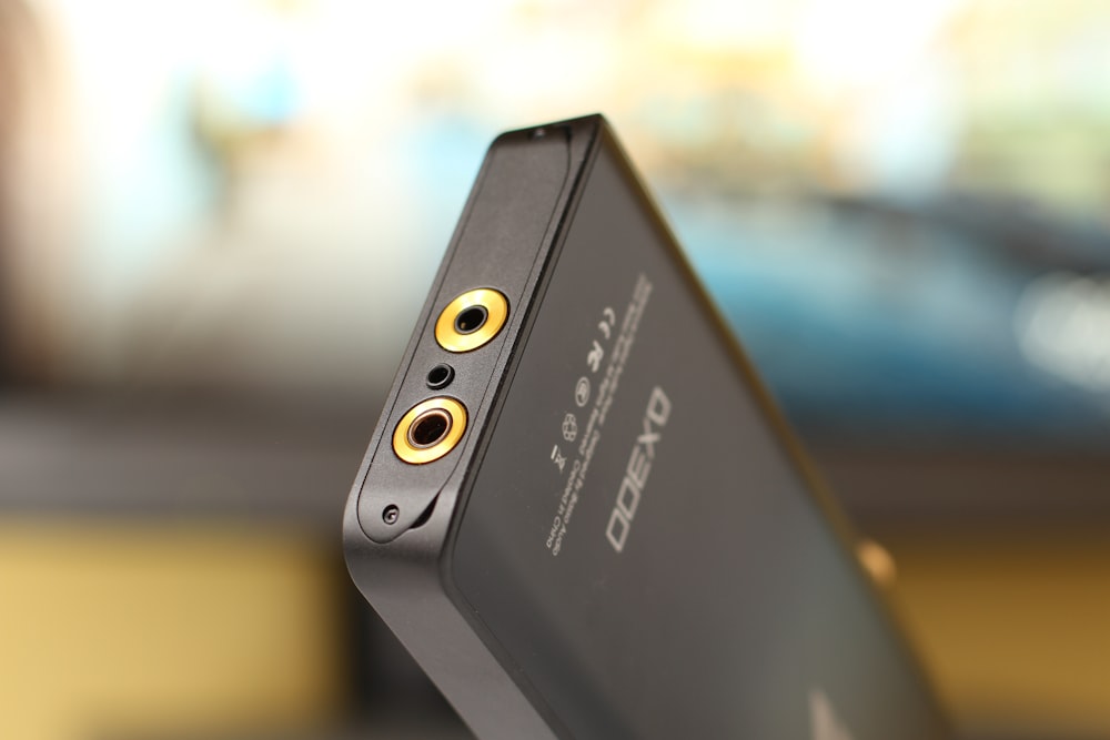 a close up of the back of a cell phone