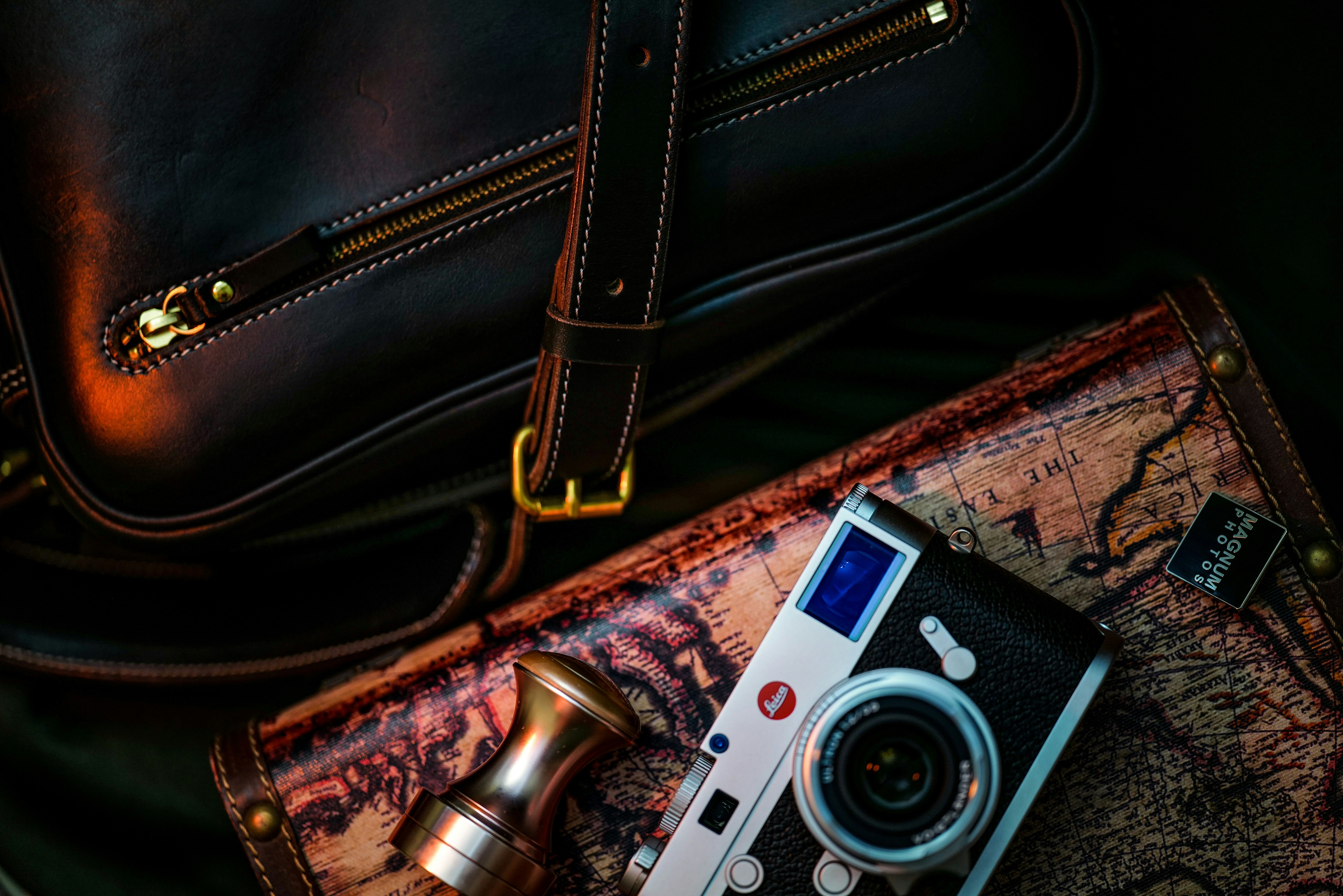 Camera and a Map on a Table