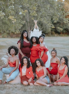 a group of women posing for a picture