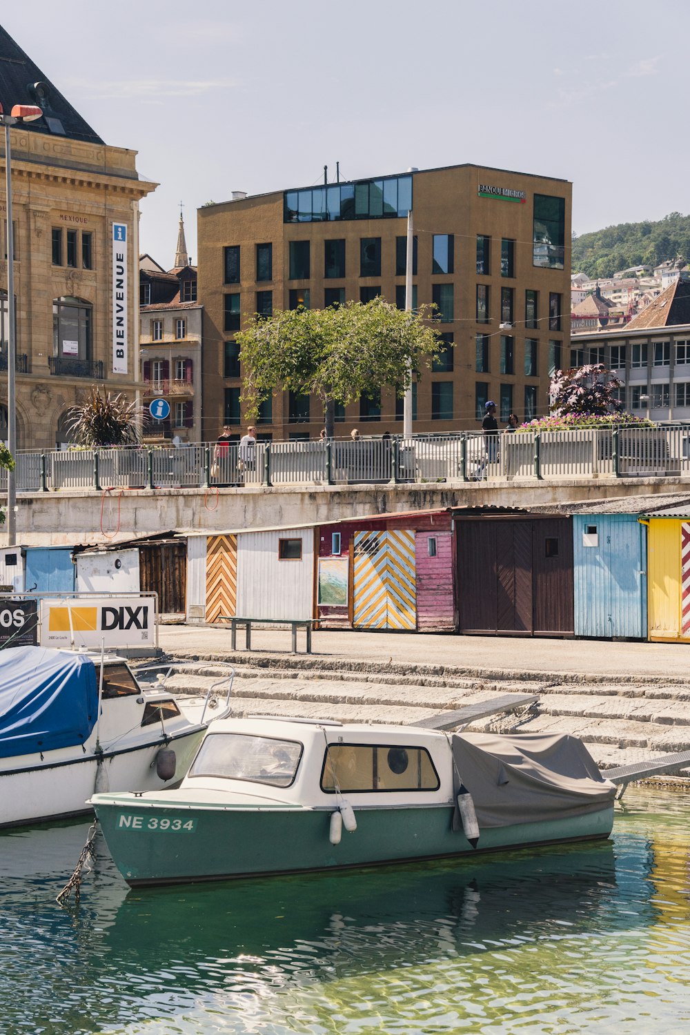 a couple of boats that are sitting in the water