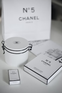 a white container sitting on top of a white table