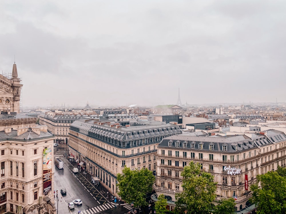 a view of a city from the top of a building