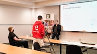 Presentation on projector screen