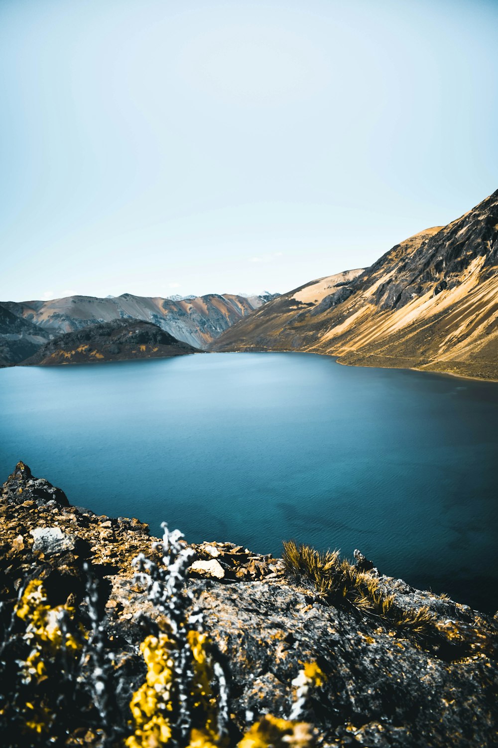 a large body of water surrounded by mountains