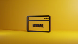 a computer screen with the word html on it
