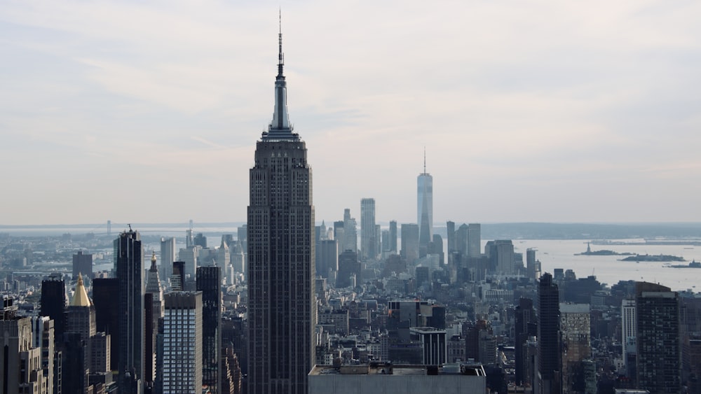 a view of the empire building from the top of the rock