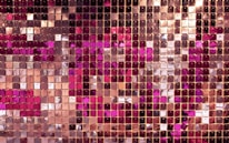 Close-up of textured mica panels arranged neatly on display.