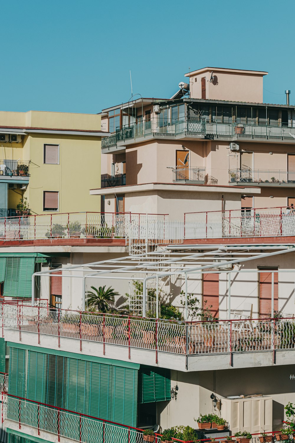 a building with balconies and balconies on top of it