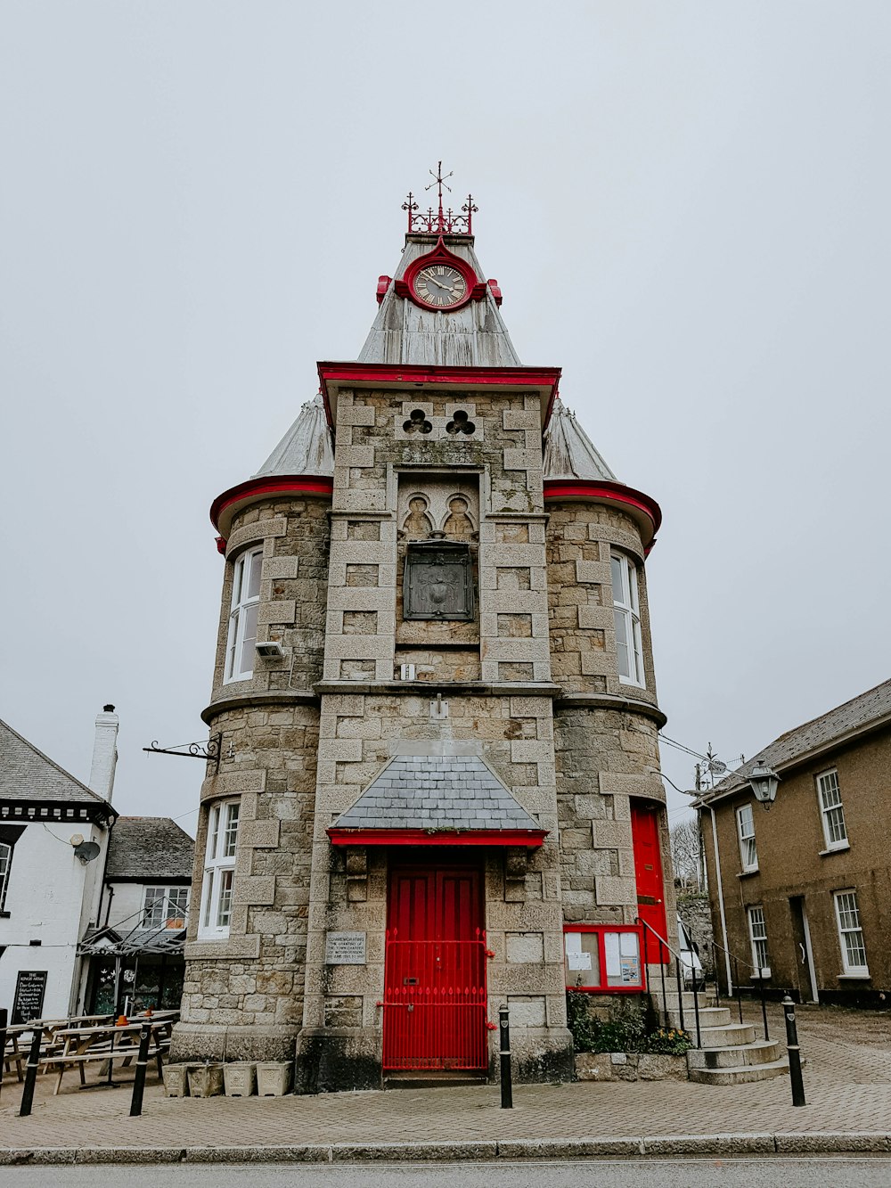 a building with a clock on the top of it