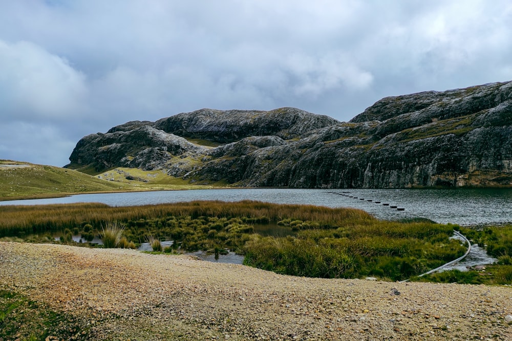 a large body of water surrounded by mountains