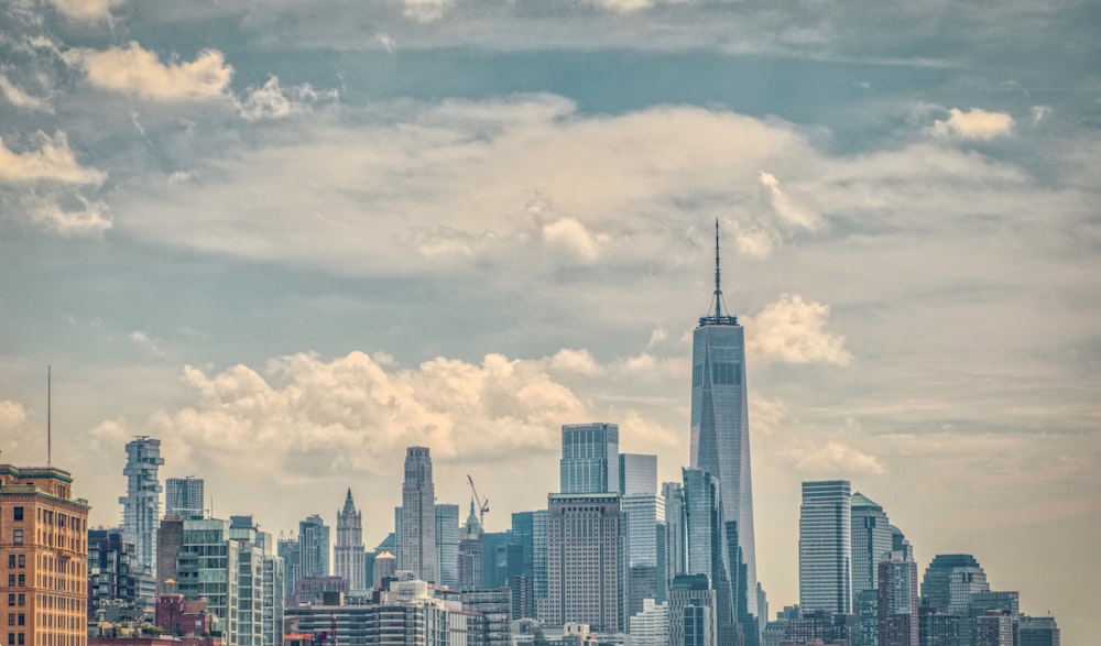 a view of a large city with tall buildings