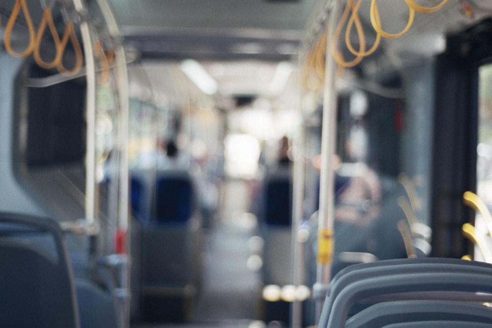 a view of the inside of a public transit bus