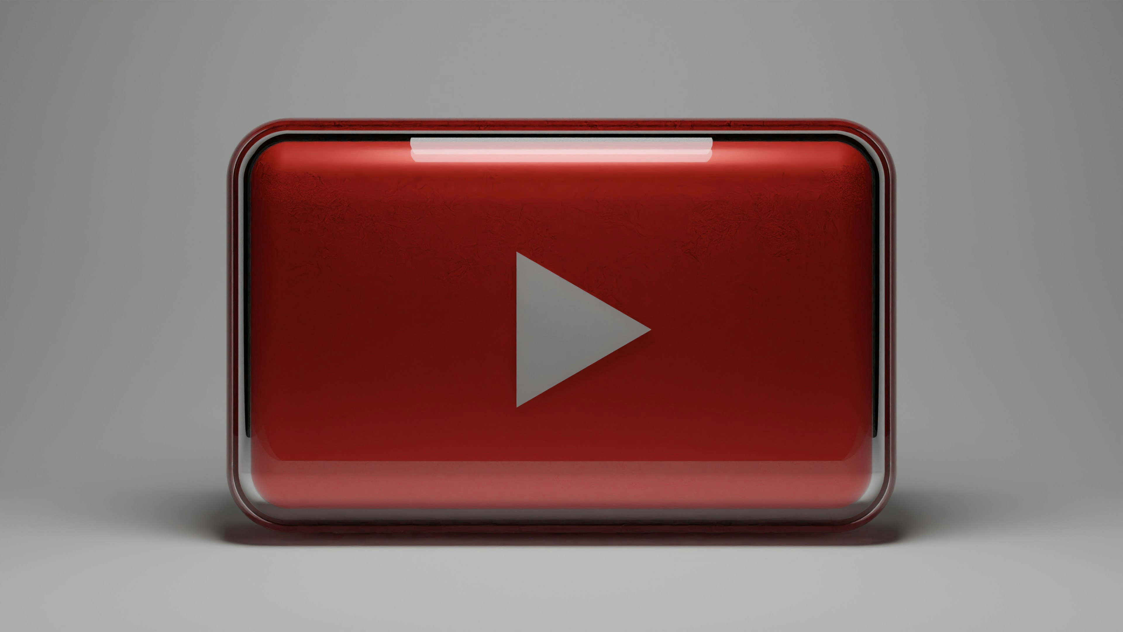 3d illustration of an Abstract glassy youtube icon