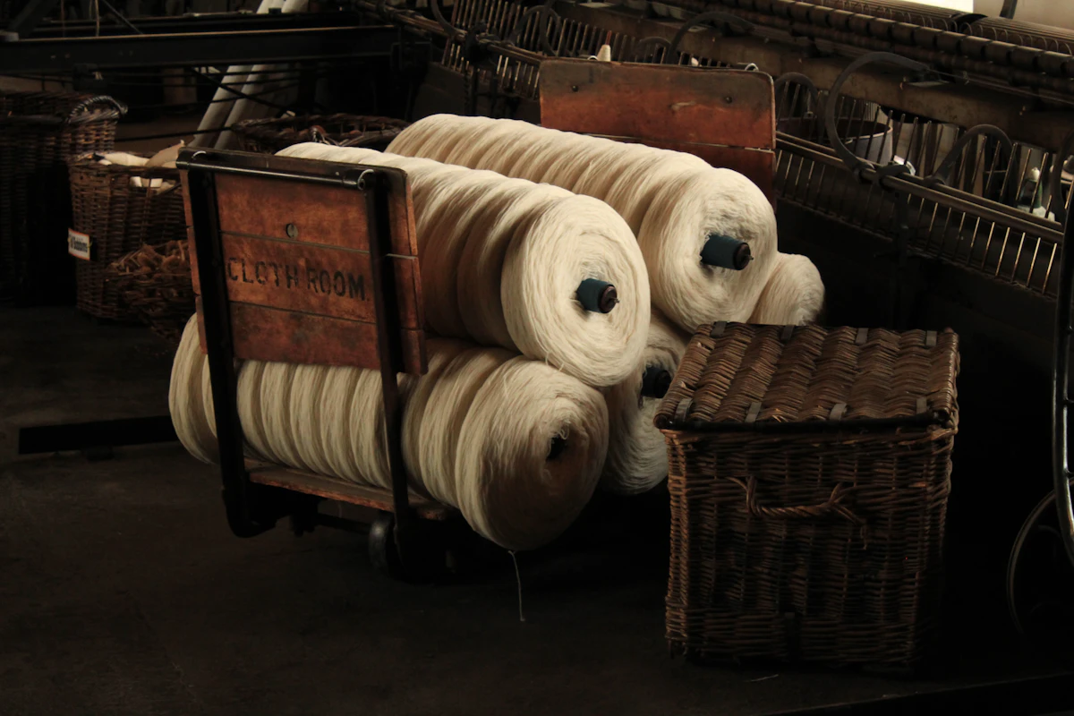Close-up of woven wool texture