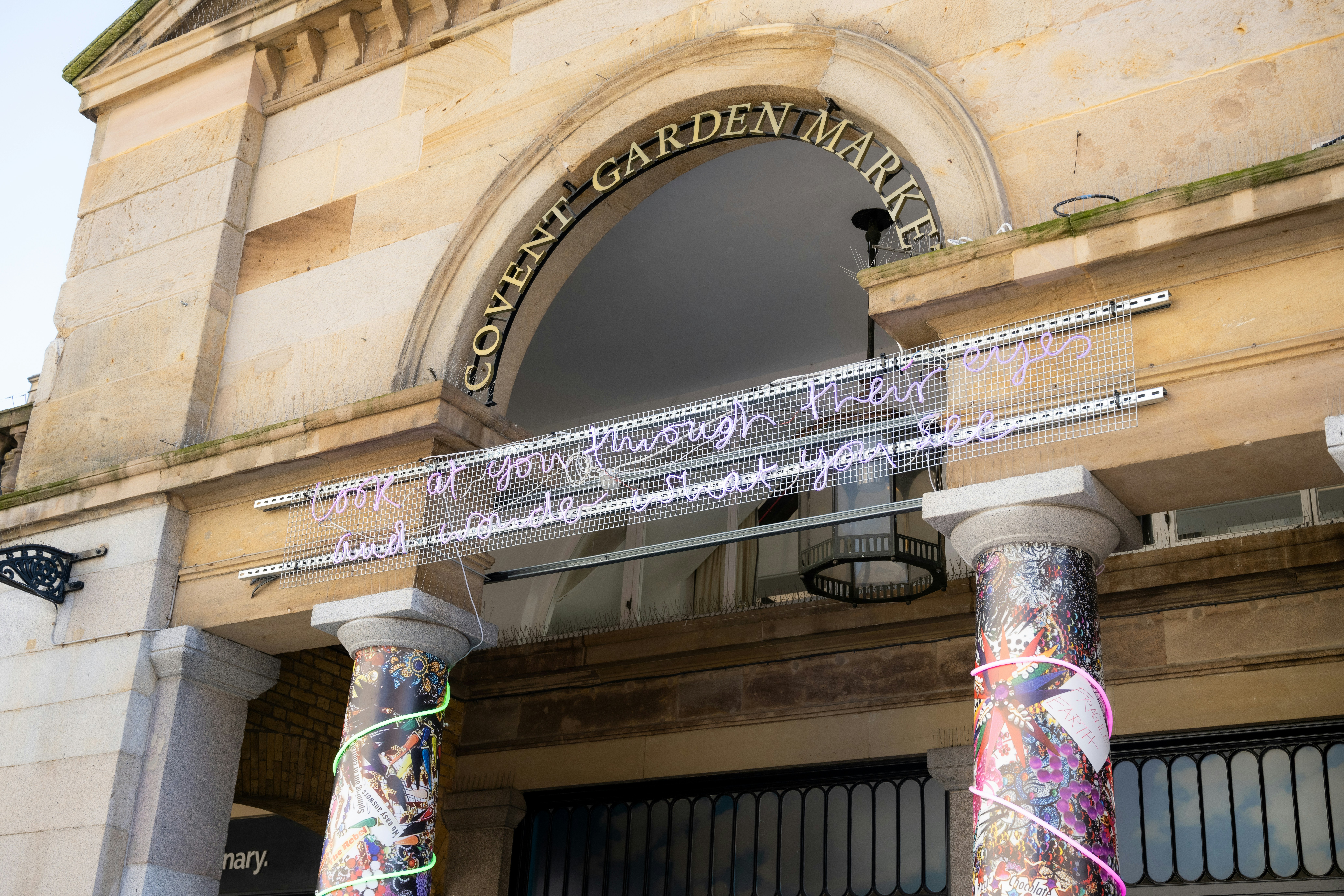 Large building with signage in the Covent Garden piazza