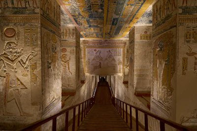 Painted corridor inside a royal tomb, Valley of the Kings