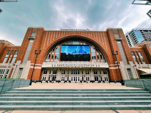a large building with stairs leading up to it
