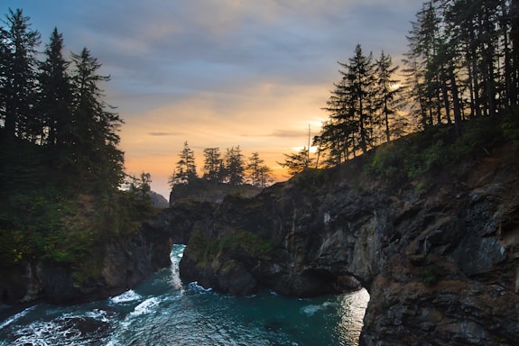a view of the ocean from a cliff
