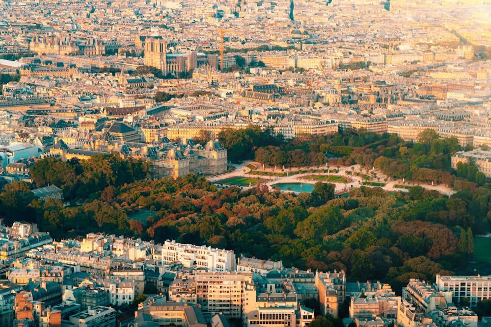 a bird's eye view of the city of paris