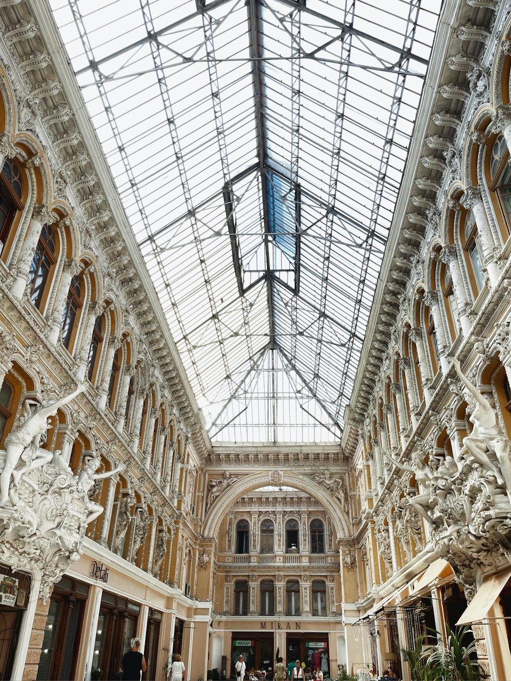 a large building with a glass ceiling and a skylight