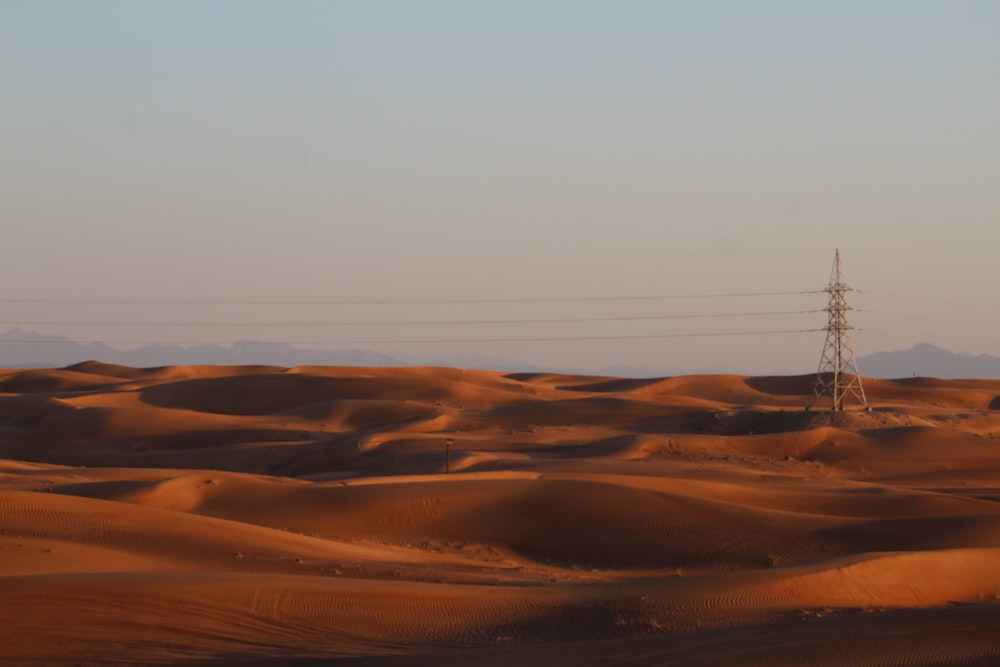 a telephone pole in the middle of a desert