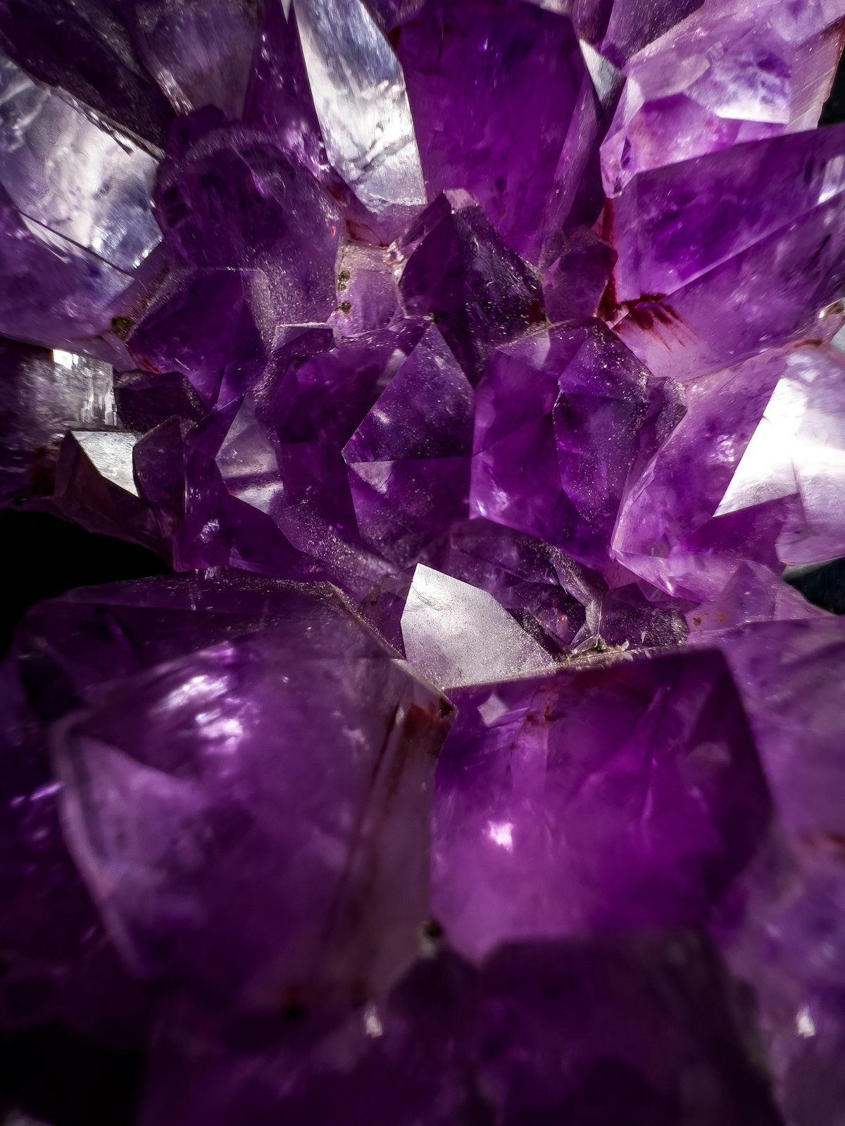 Amethyst crystal macro