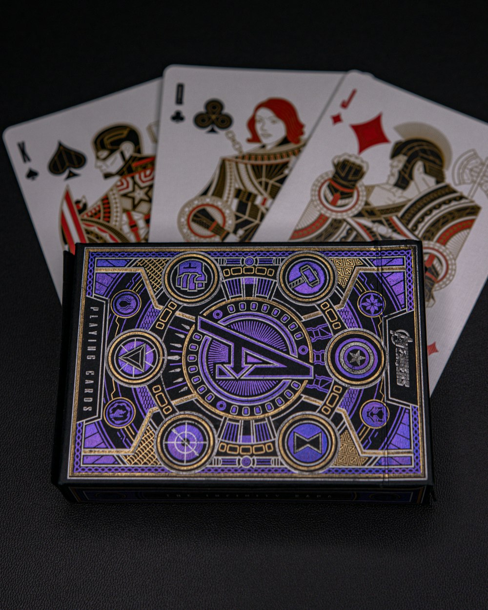 a deck of playing cards sitting on top of a table