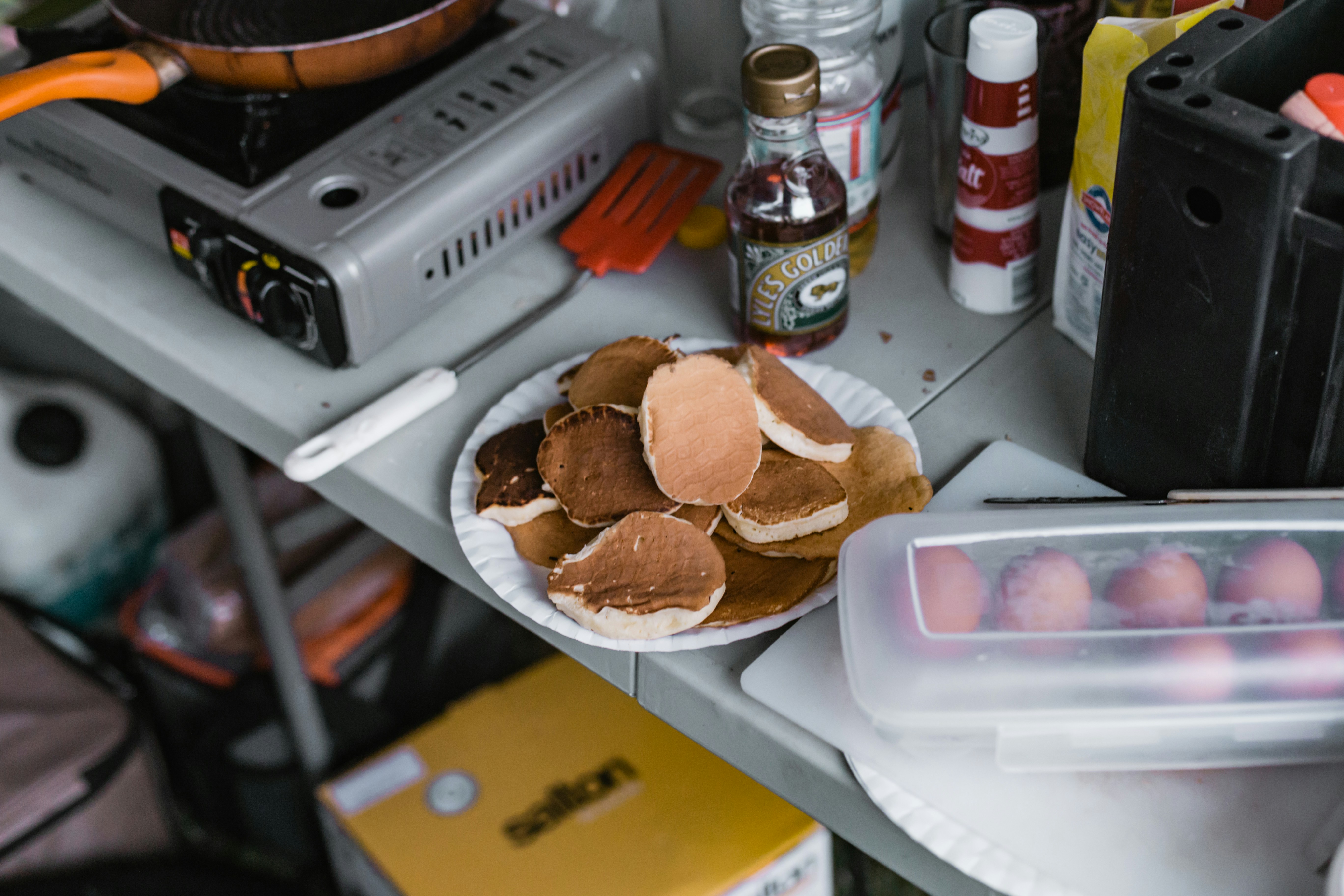 a plate of food sitting on a table