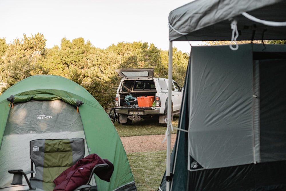 a couple of tents sitting next to each other