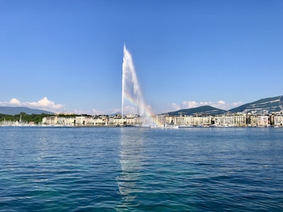a large fountain spewing water into the air