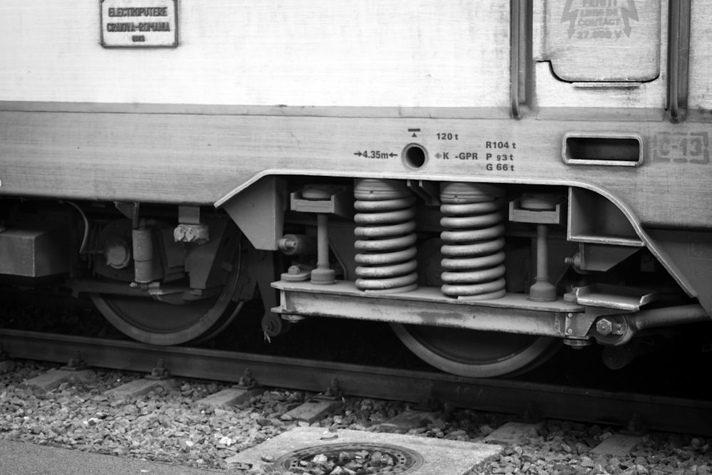 a black and white photo of a train car