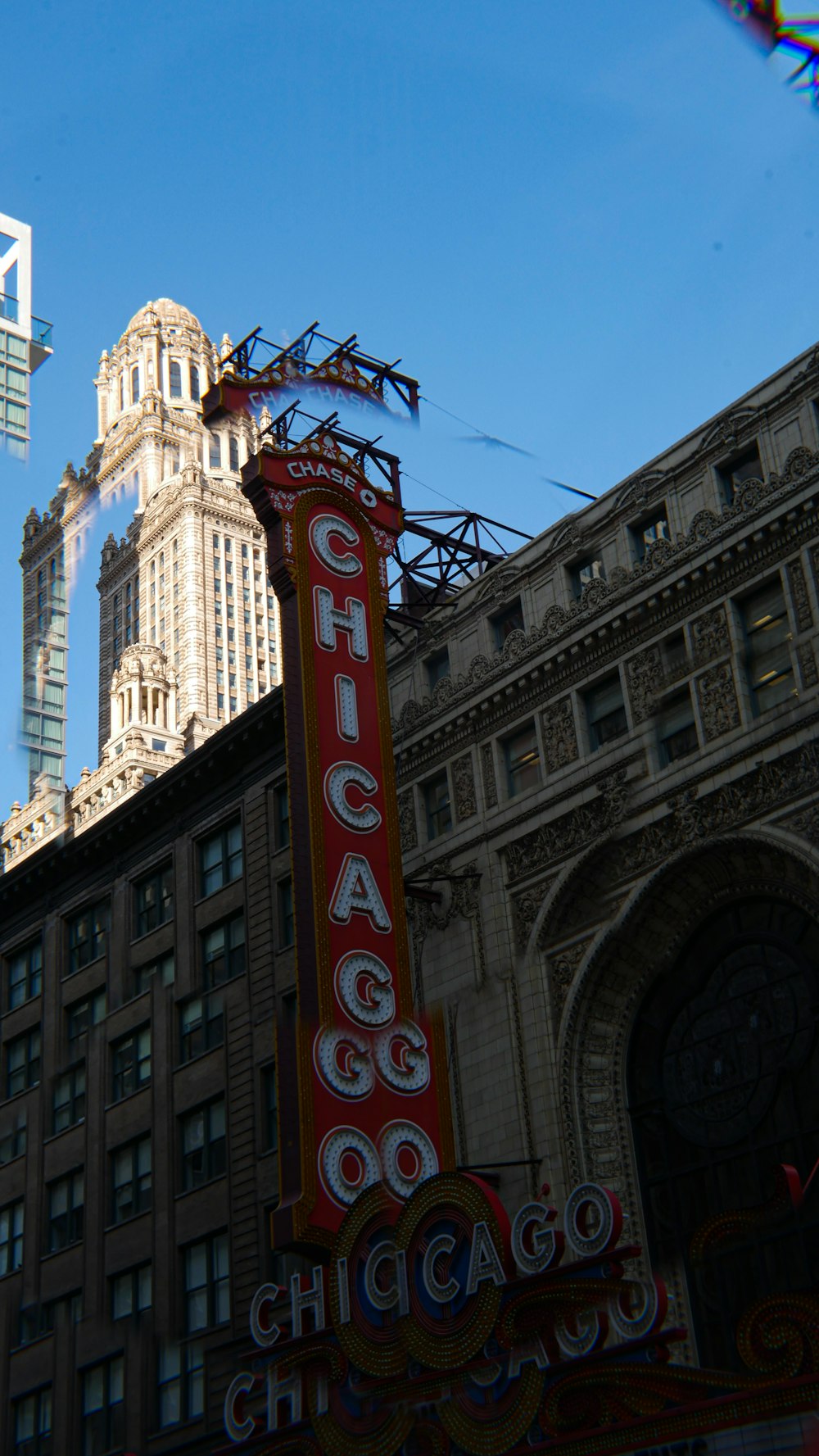 a large building with a large sign on it's side