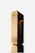 A gold rectangular perfume bottle with a reflective surface and embossed text on the front. The bottle stands upright against a white background, showcasing its sleek and luxurious design.