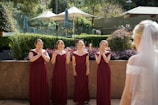 A group of happy bridesmaids with coordinated makeup.