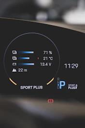 Close-up of a dashboard showing battery status inside a popular Philippine EV model.
