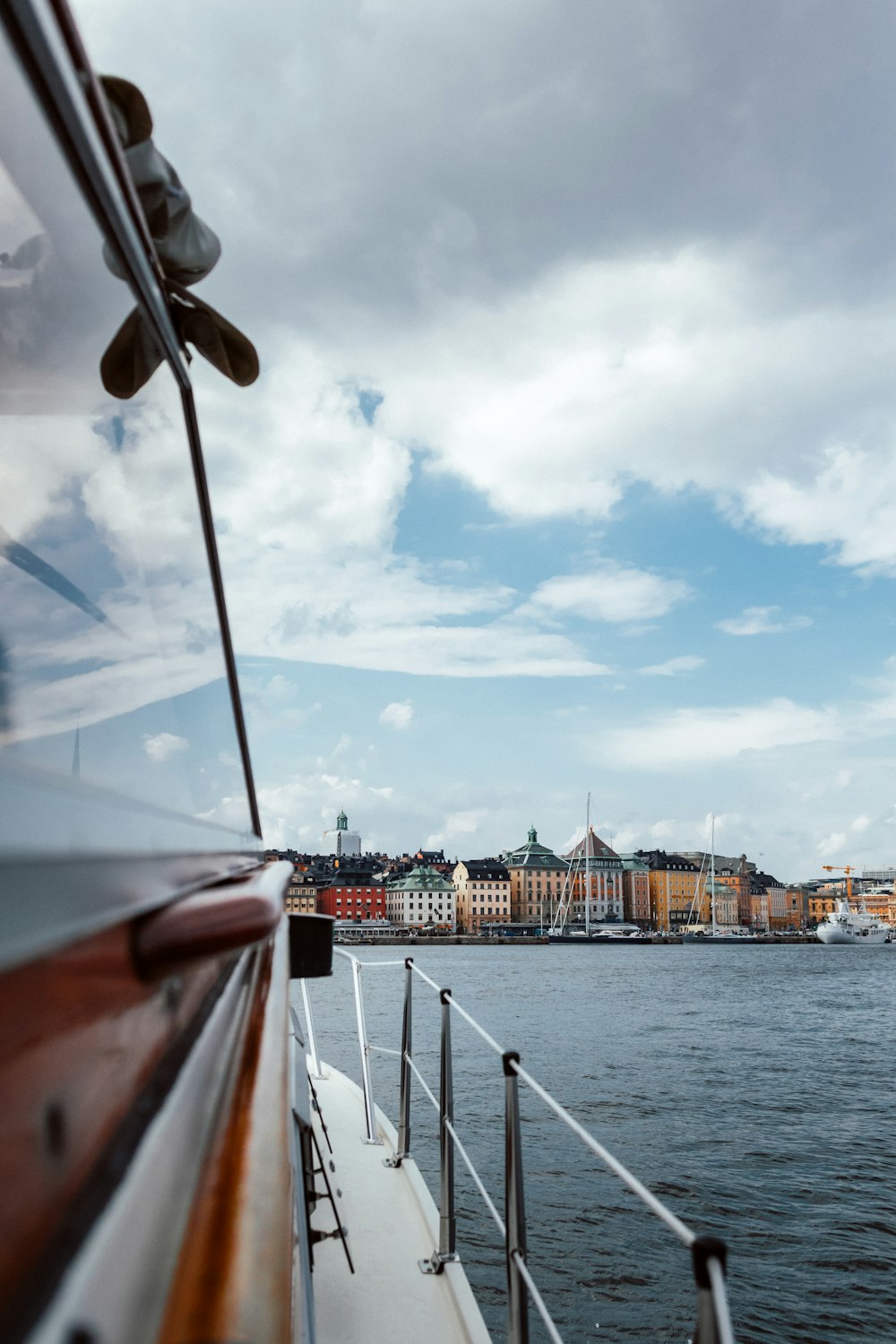 a view of a body of water from a boat