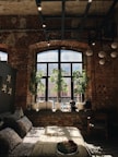 A cozy room with natural light and rustic decor.