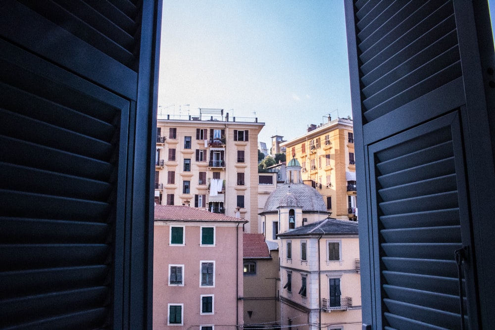 a view of a city from a window