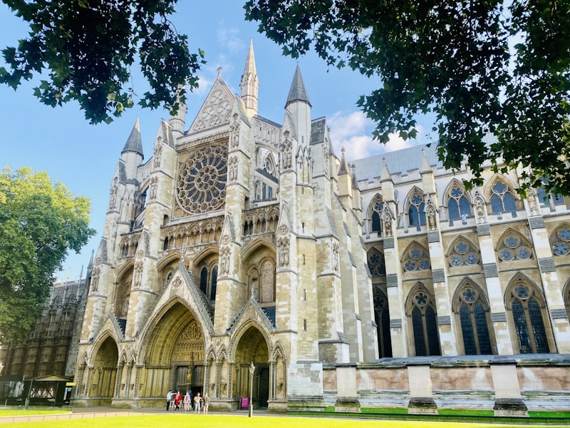 Westminster Abbey Gothic facade in central London