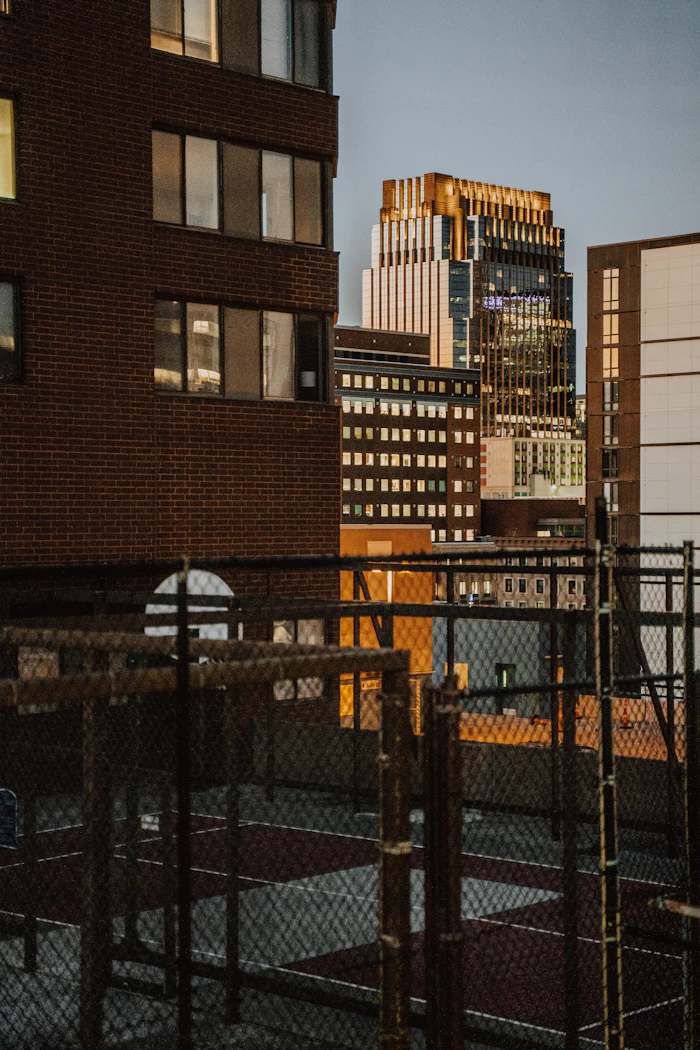 Rooftop view of downtown Minneapolis buildings, the setting many free dating sites in Minneapolis serve