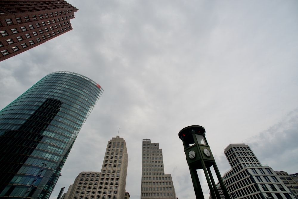 a group of tall buildings sitting next to each other