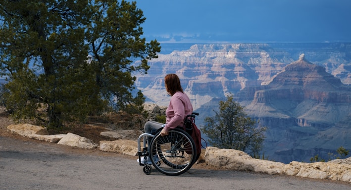 woman in a wheelchair viewing the Grand Canyon
